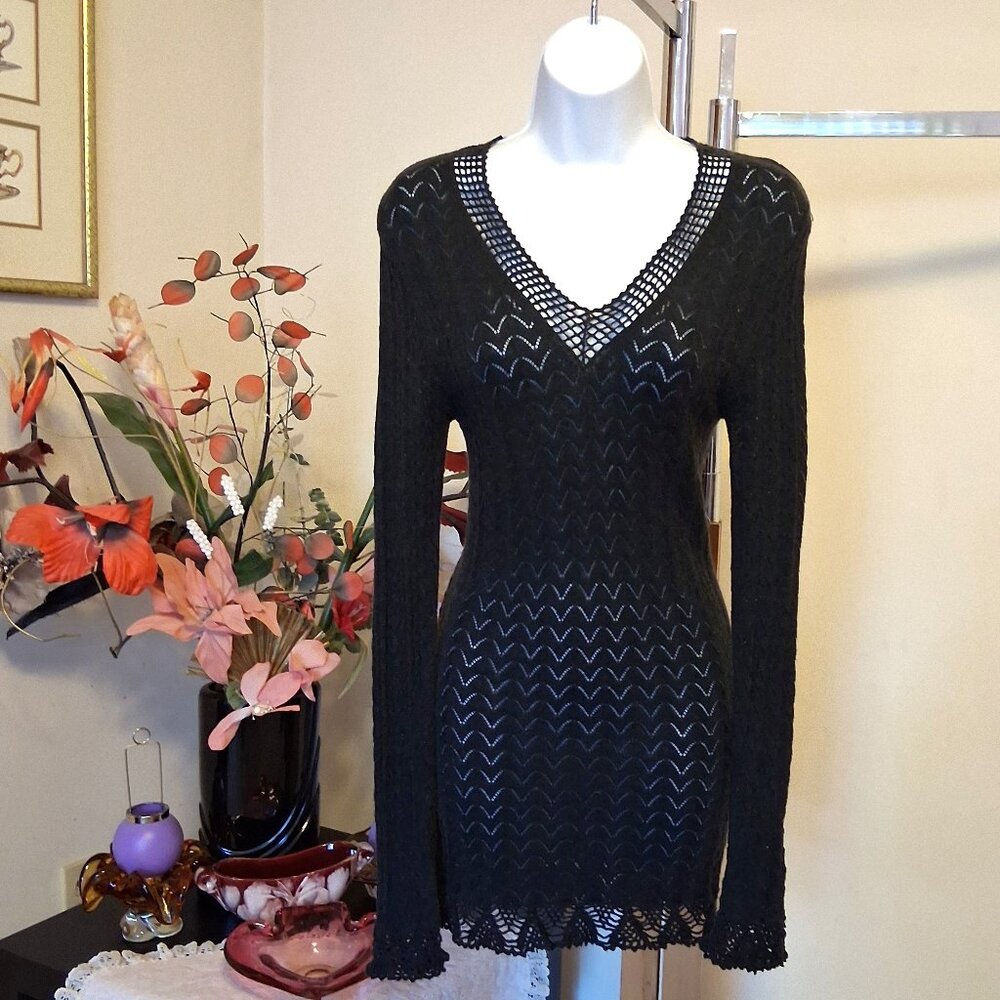NWOT MY TRIBE Knit Cardigan Mini Cashmere Sweater Dress Gray Knitwear 2 XS